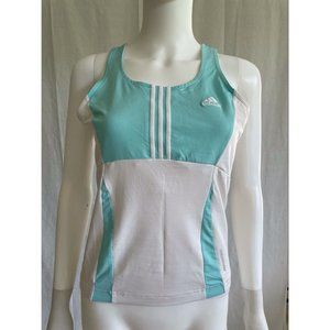 Adidas ClimaCool Women's Sleeveless Tank Top Shirt Golf Logo Light Blue White XS